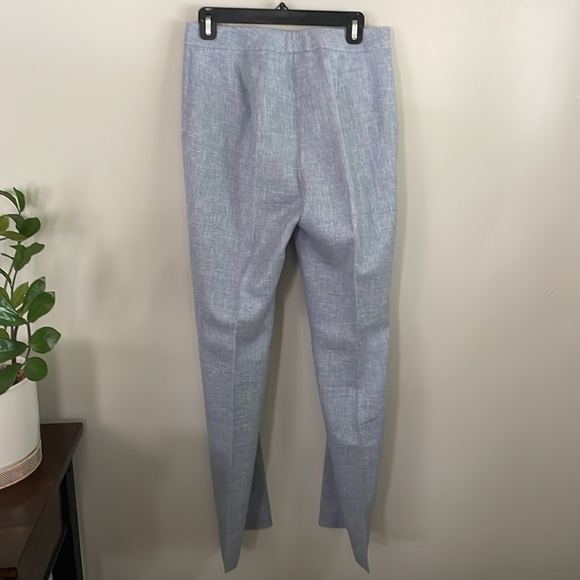 Lafayette 148 | Blue Denim Pattern Barrow Pants - Picture 6 of 7